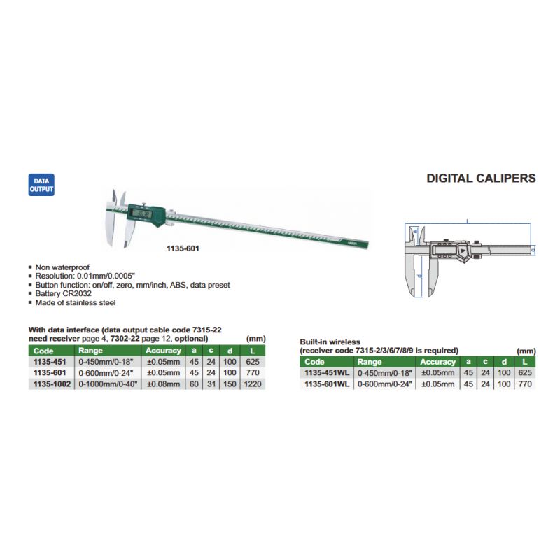 Pomično mjerilo digitalno 0-1000 mm 0.01mm, krak 150mm, Insize Cijena