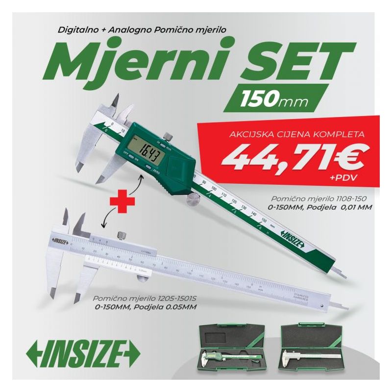 Digital Caliper 0-150mm 0.01mm + Vernier Caliper, 0-150 mm 0.02 mm Insize Price