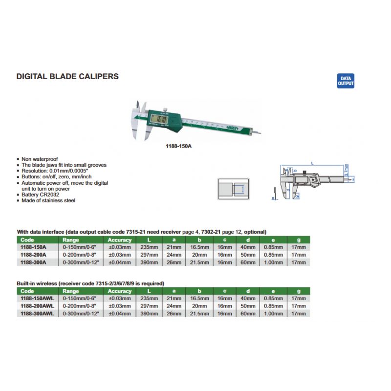 Pomično mjerilo za mjerenje uskih promjera - digitalno, 0-200 mm Cijena