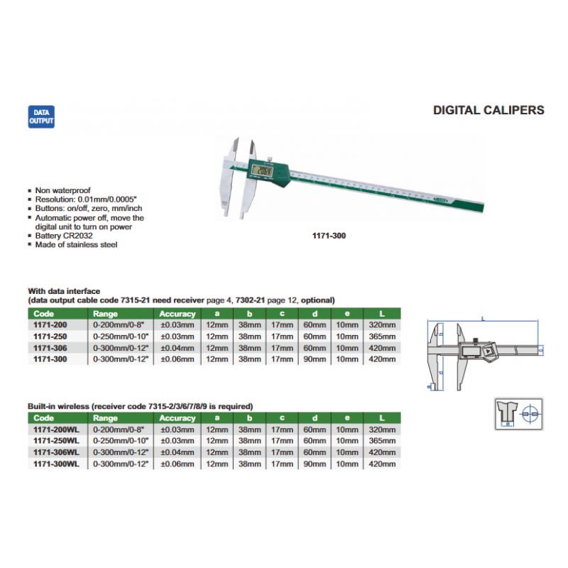 Digital Caliper, Jaw Length 90mm 0-300mm 0.01mm Price