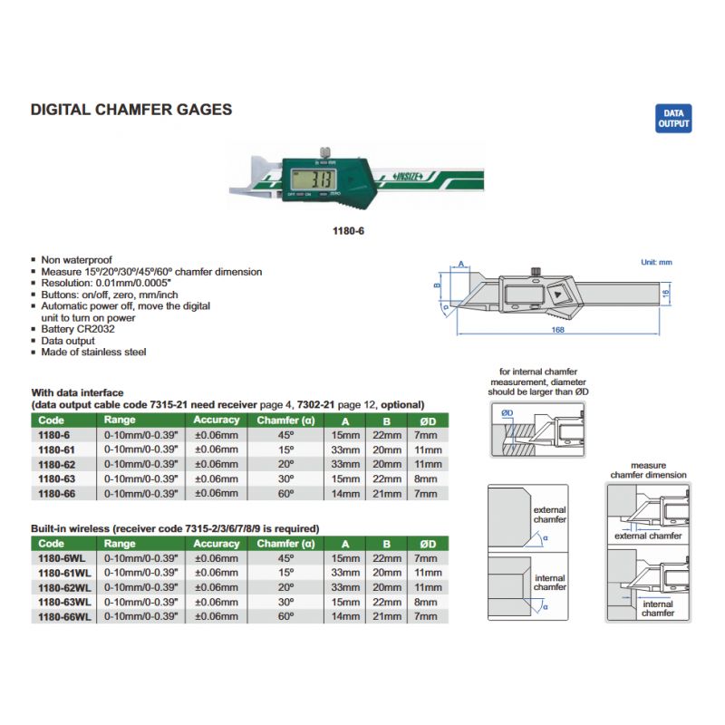 Digital Chamfer Gage (30 Degree) 0-10mm 0.01mm Price