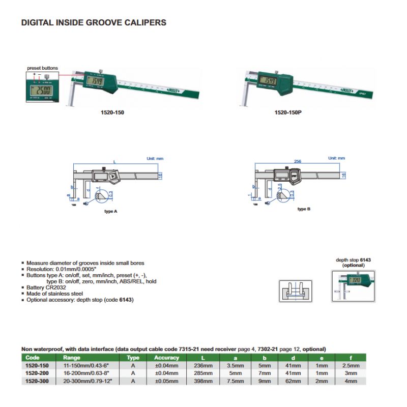 Pomično mjerilo, digitalno, za utor, 11-150 mm Cijena
