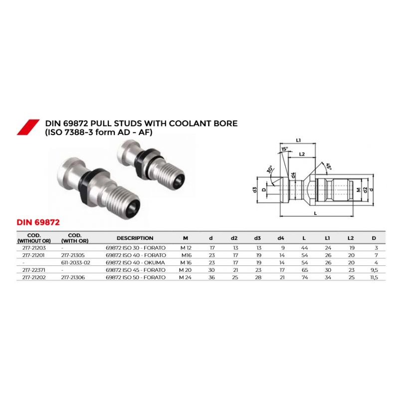Povlačni vijak M16, ISO40, s brtvom, Kintek Cijena
