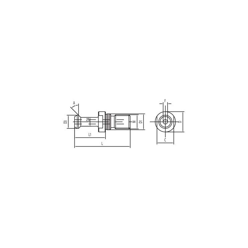 Povlačni vijak M16, ISO40, 45° - s provrtom, Kintek Price