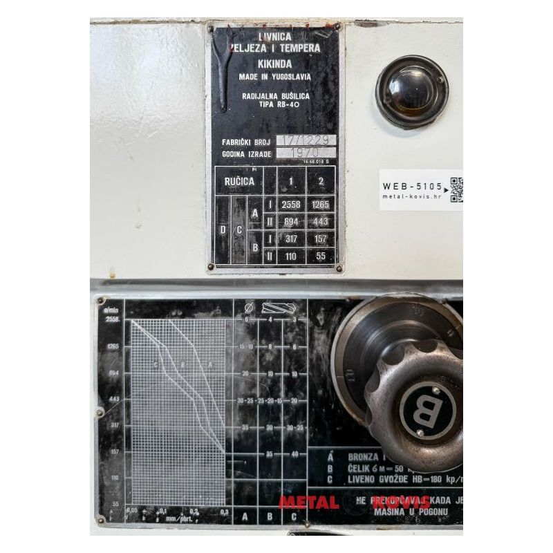 Radijalna bušilica Livnica Kikinda RB-40, MK4 Cijena