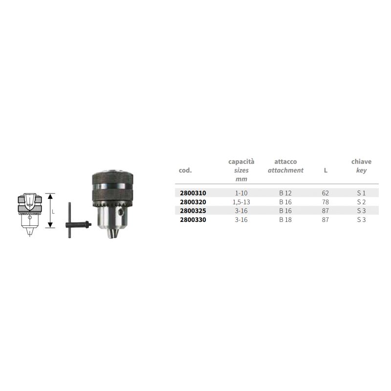 Stezna glava na ključ (borfuter) 3-16 mm B16, Krino Cijena