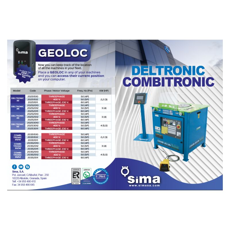 Savijačica i škare armaturnog željeza COMBI TRONIC 36/52 3 kW, Sima Cijena