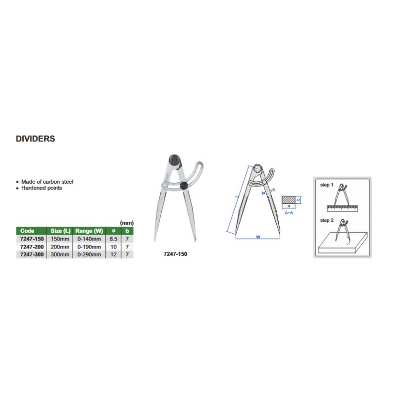 Šestar, 0-290 mm, Insize Cijena