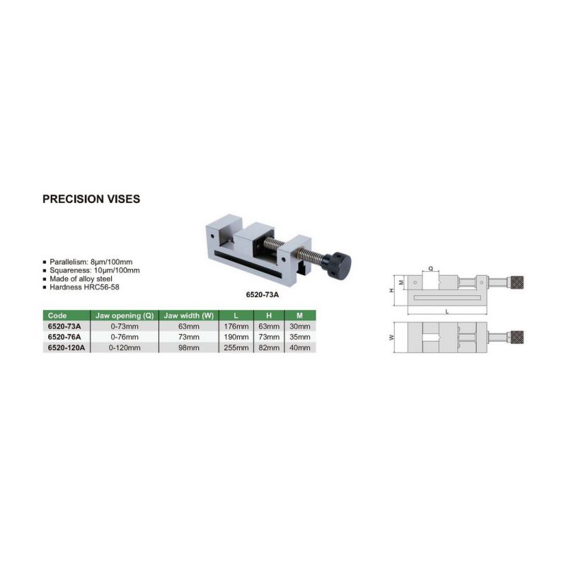 Škripac - brušeni, 73 mm, Insize Cijena
