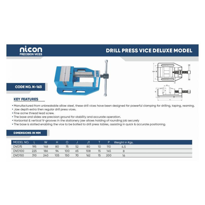 Škripac za bušilice (deluxe model) DVD100, nicon Cijena