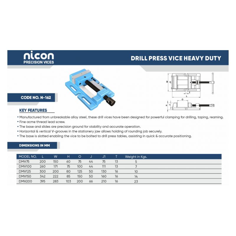 Škripac za bušilice DMV125, nicon Cijena