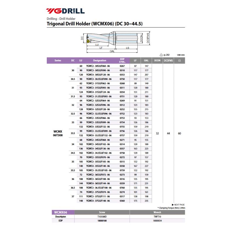 Svrdlo YGWC3-30S32F090-06 fi 30 mm, YG-1 Cijena