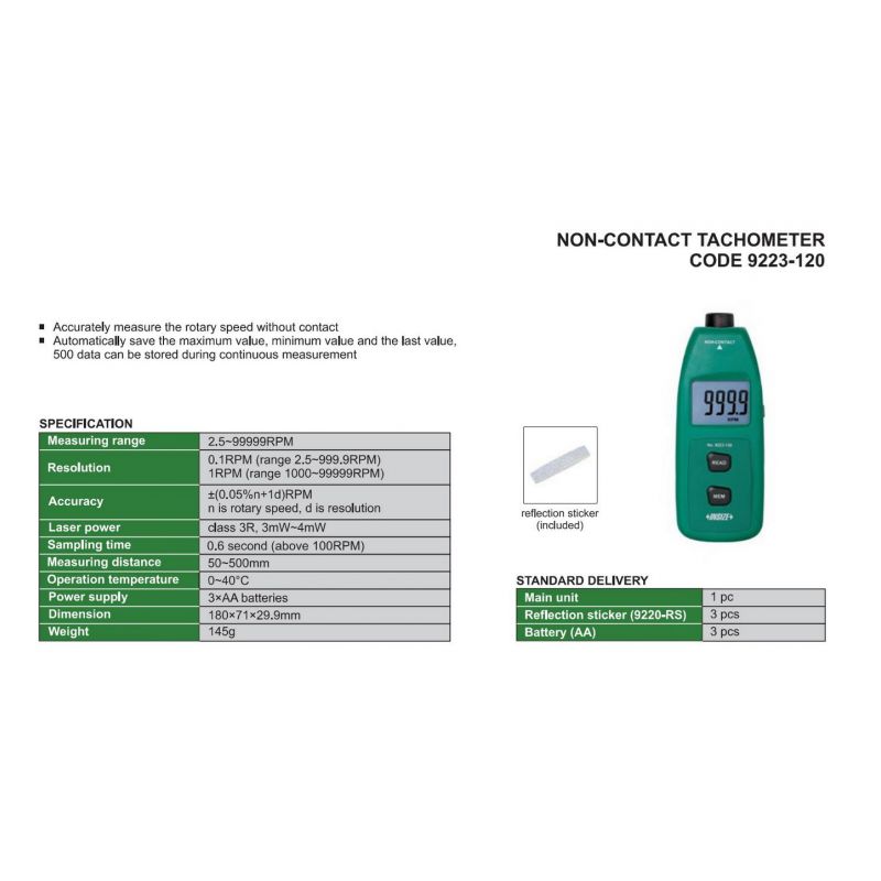 Tahometar bezkontaktni, Insize Cijena