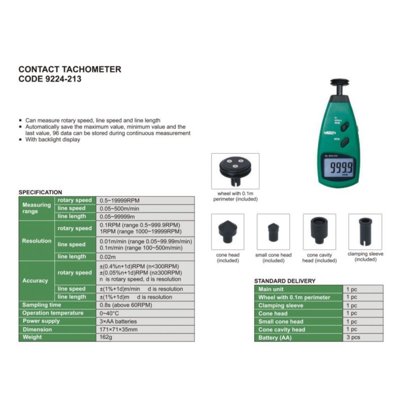 Tahometar kontaktni, Insize Cijena