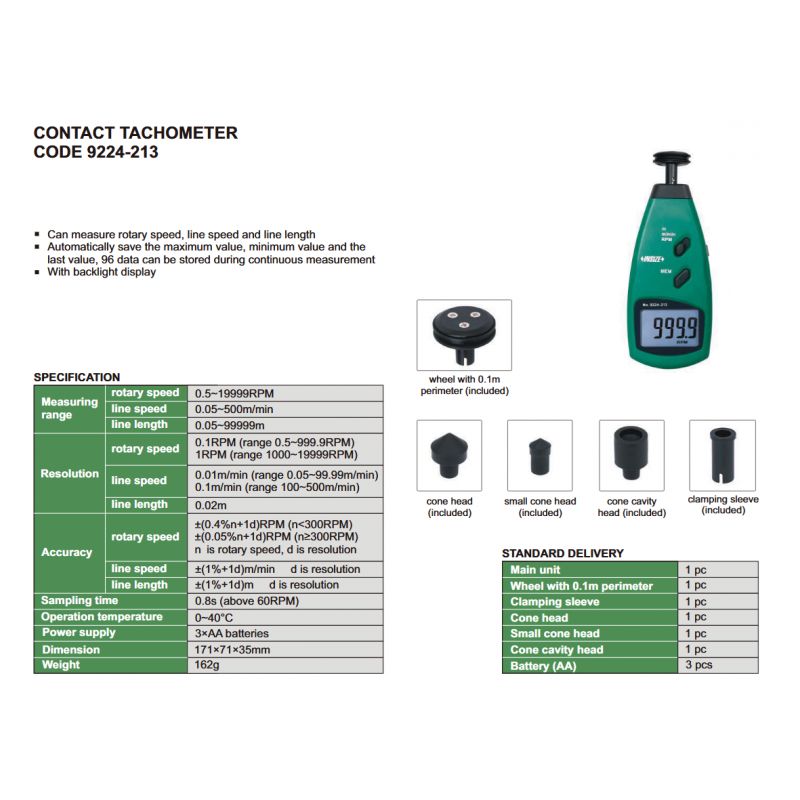 Tahometar kontaktni, Insize Cijena