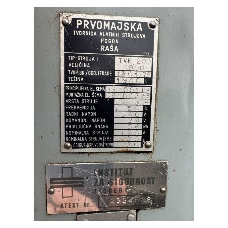 Tokarski stroj Prvomajska TVP 200x800 mm Cijena