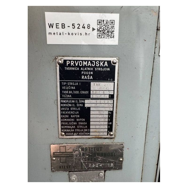 Tokarski stroj Prvomajska TVP 200x800 mm Cijena