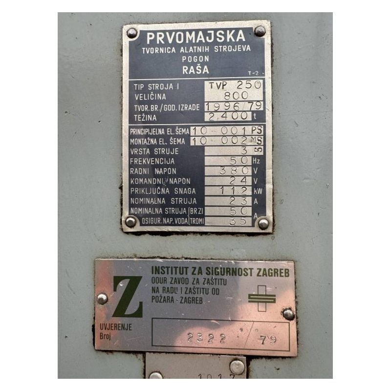 Tokarski stroj Prvomajska TVP 250x800 mm Cijena