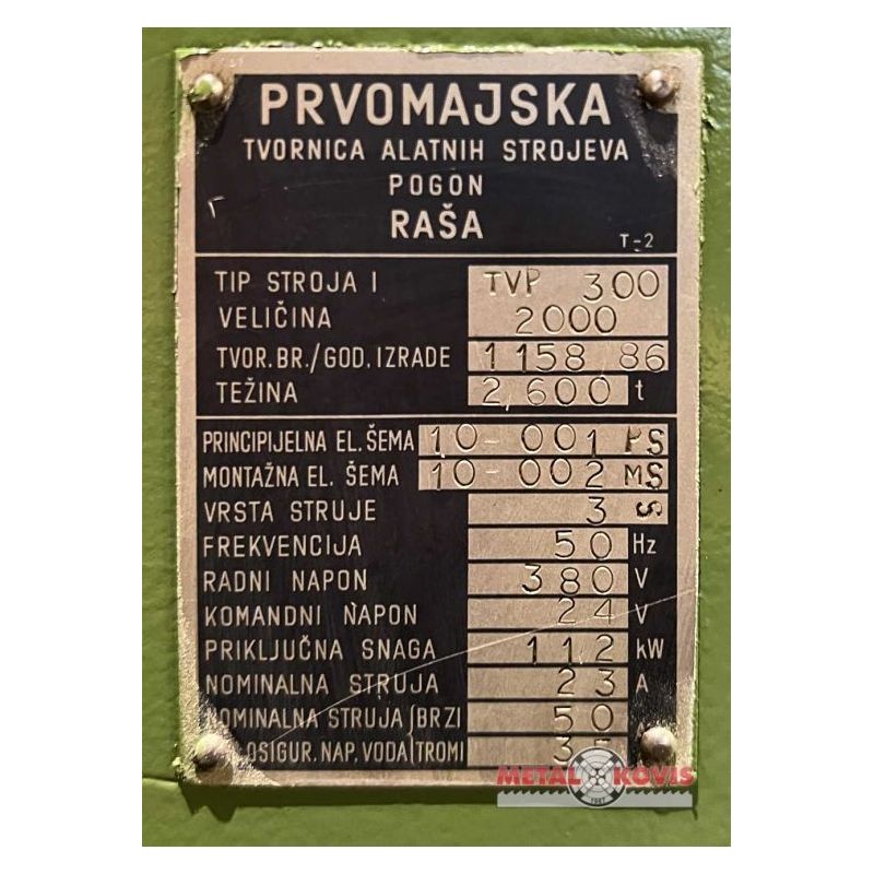 Tokarski stroj Prvomajska TVP-300 x 2000 mm Cijena