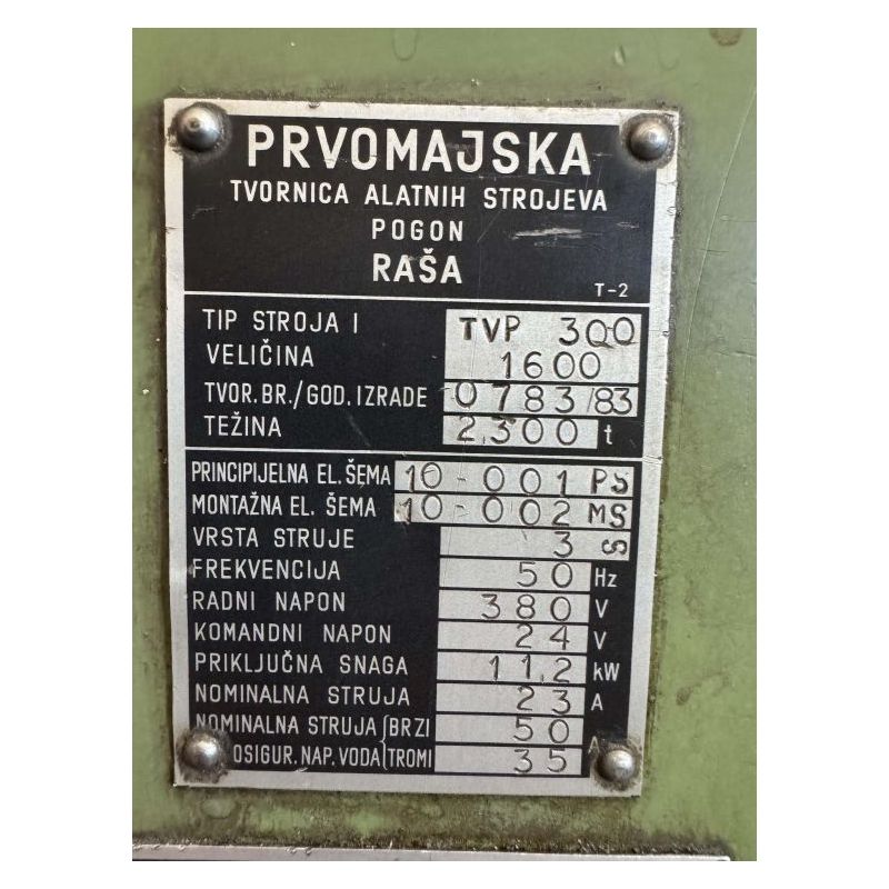 Tokarski stroj Prvomajska TVP-300x1600 Cijena