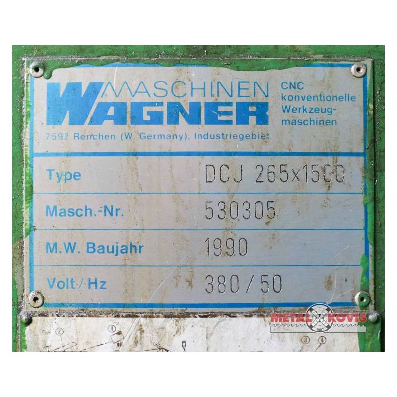Tokarski stroj WAGNER MASCHINEN DCJ 265x1500, Ø430x1500 mm Cijena
