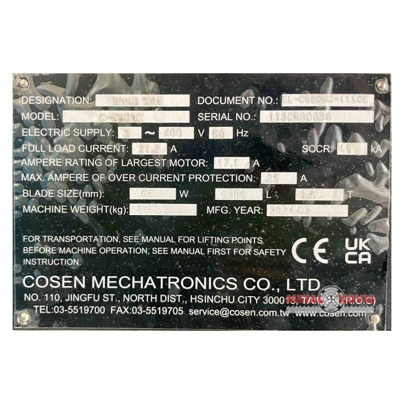 Tračna pila za metal C-560-NC - automatska, Cosen Cijena