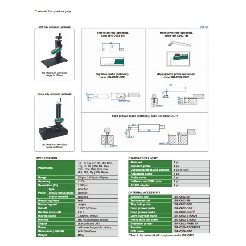 Uređaj za mjerenje hrapavosti ISR-C002, Insize Cijena