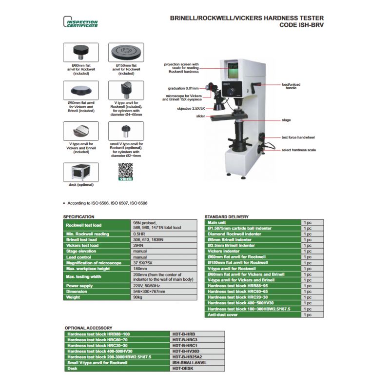Uređaj za ispitivanje tvrdoće, Brinell/Rockwell/Vickers, Insize Cijena