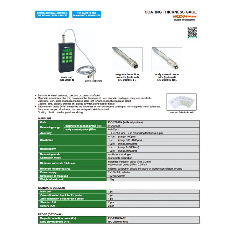 Uređaj za mjerenje debljine presvlake, ISO-2000FN, Insize Cijena