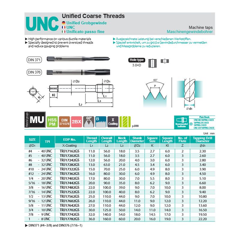 Prime Point TaP UNC 1/2-13 HSS-PM DIN371/B, YG-1 Price