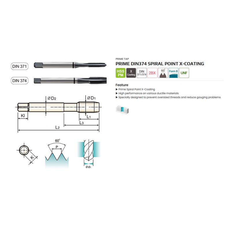 Ureznik strojni ravni UNF 1/4-28 HSS-PM DIN371/B, YG-1 Cijena