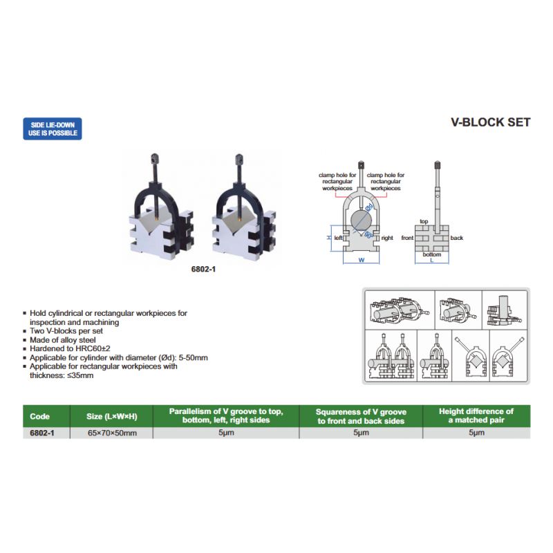 V-blok 65x75x50 mm, set, Insize Cijena