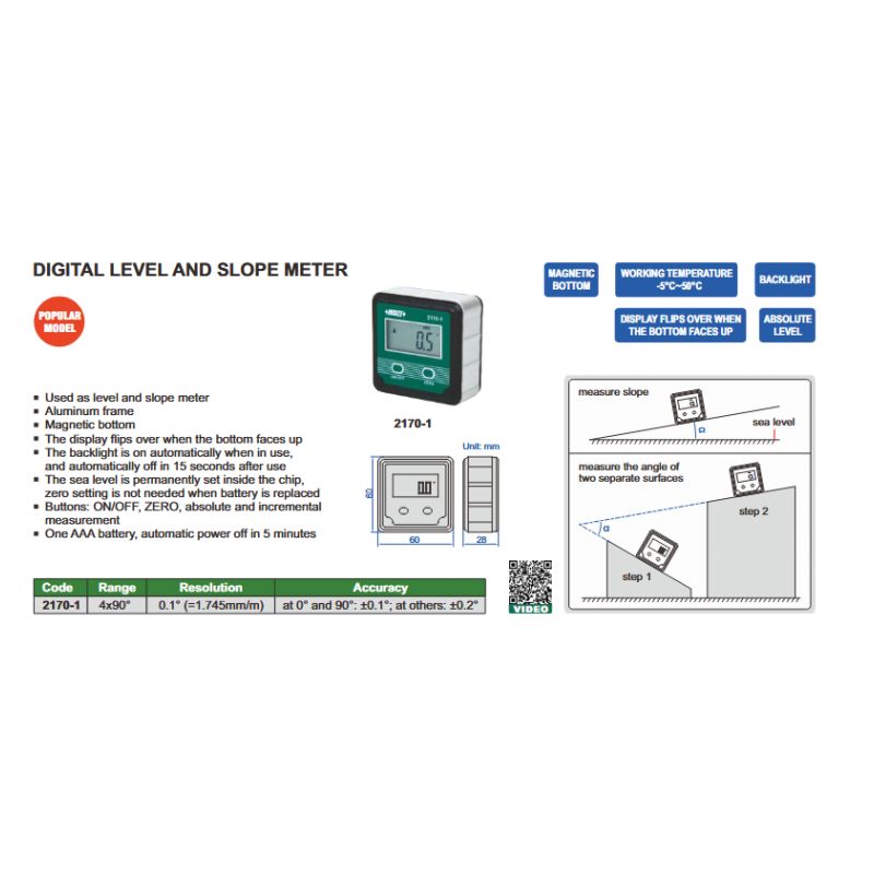 Vaga i kutomjer - digitalni, 4x90°, Insize Cijena