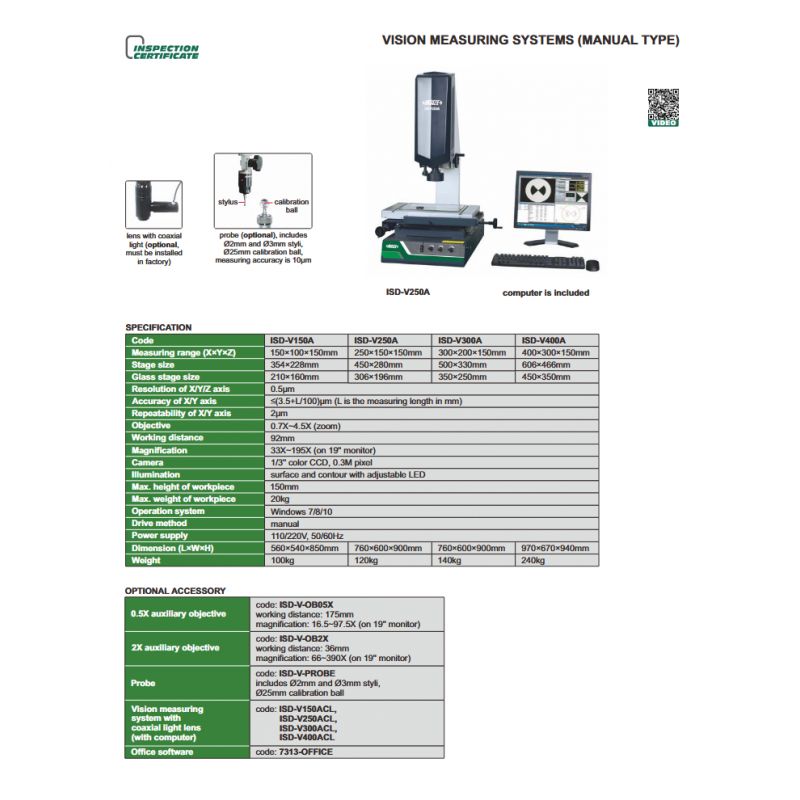 Vizualni uređaj za mjerenje, manualni, Insize Cijena