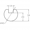 Gornji alat za savijanje 40.09 x 835 mm D=40.0 mm