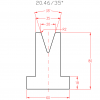Donji alat za savijanje 20.46/35 H=80 mm, V=20 mm, L=835 mm, segmentiran